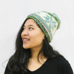 Lime Green Woolen Cap with Pom Pom