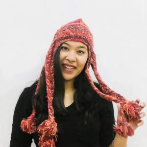 Red Octopus with Pom Pom Woolen cap