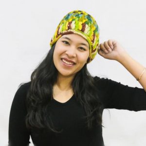 Bright Colored with Knitted Pattern Woolen Cap