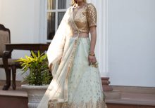 Golden brocade choli dupatta