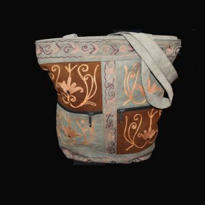 Cotton embroidered hand carry bag
