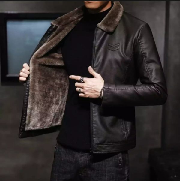 New Style Winter Faux Leather Jacket For Men