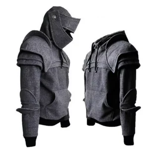 Armor knee sweater jacket top sweatshirt for men