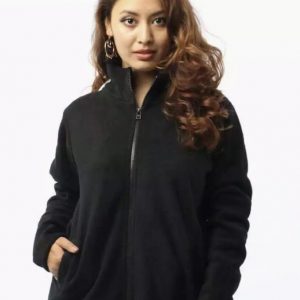 Black Polar Fleece Jacket For Women