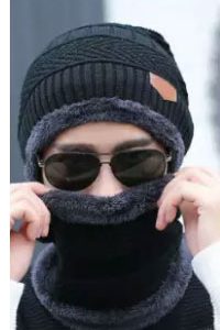Beanie Hats And Neck Warmer Set for men
