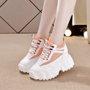 Mesh breathable white shoes women