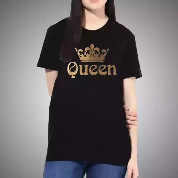 Queen Printed Cotton T-Shirt For Women