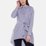 Women's Cotton Navy Regular Fit Blouse